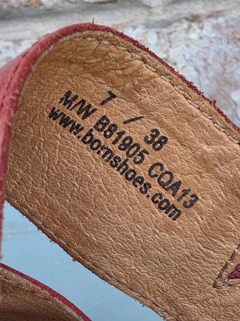 Born Pink Leather Cork Wedge Comfort Slide Sandals Size 7 - Picture 10 of 12